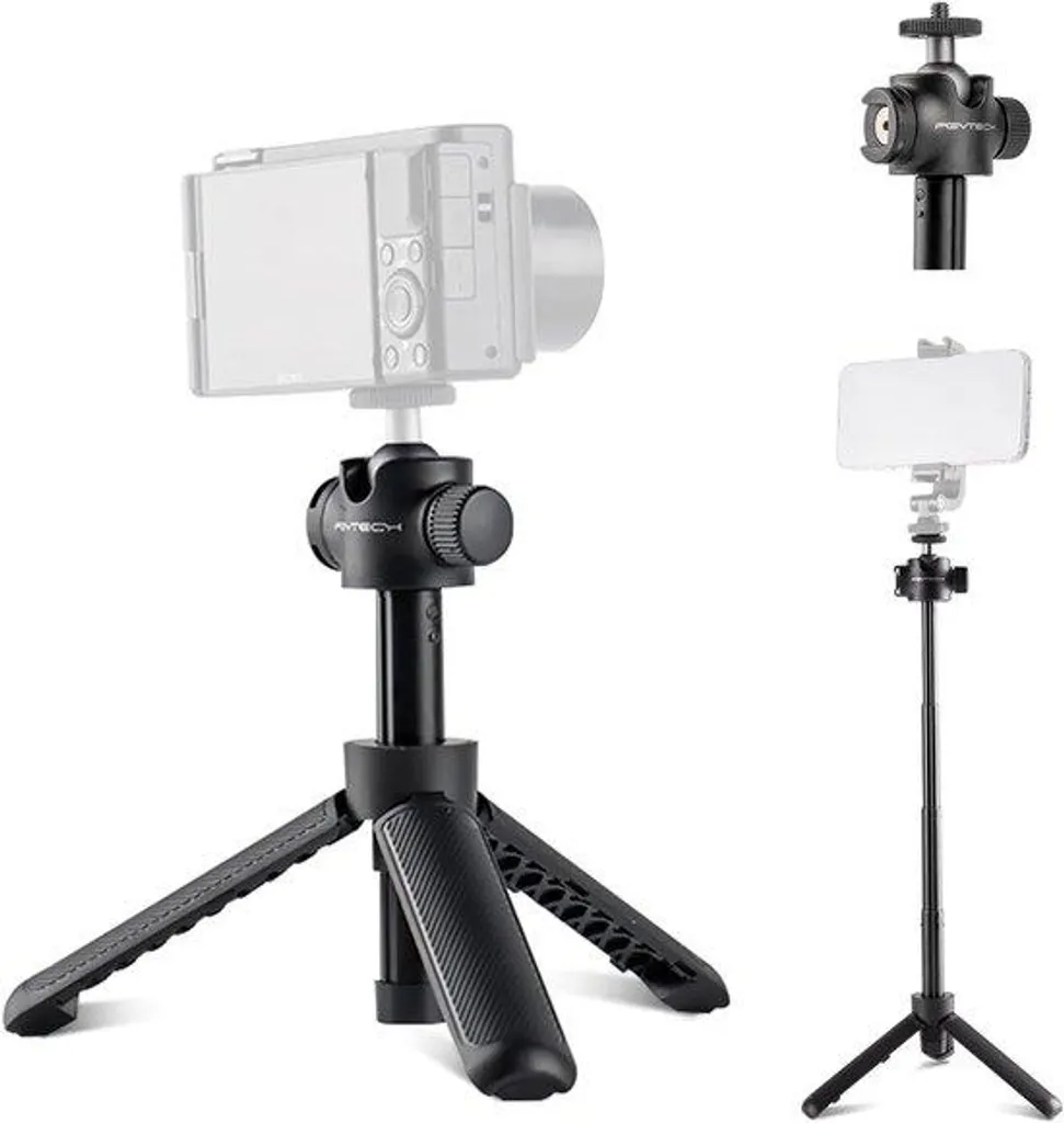 Trépied de voyage pour vlogging appareil photo hybride et smartphone