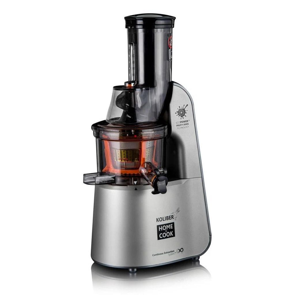 Koliber SQUEEZEMAX X-800-W PRO Slow Juicer 800W Entsafter XXL für ganze Äpfel und hartes Gemüse BPA-frei Silber