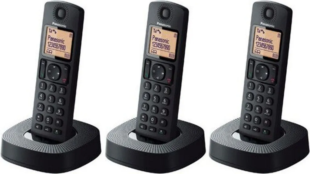 Téléphone Fixe Sans Fil Panasonic Trio Autonomie Longue Durée DECT Noir
