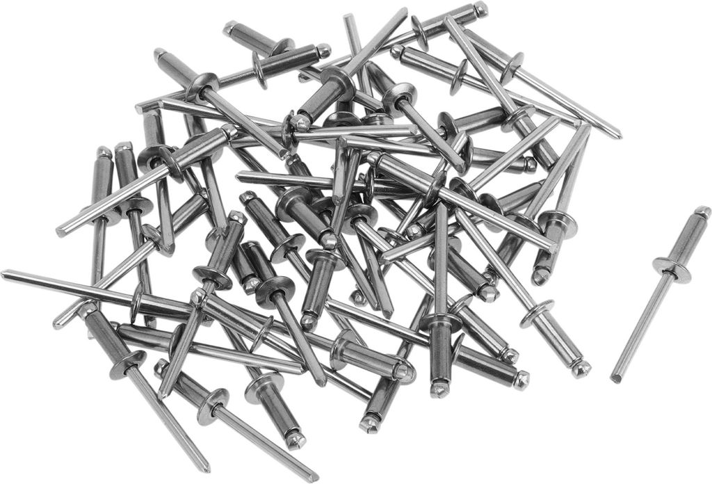 Dome Head Large Flange Blind Rivets 5mm Grip Diameter 14mm Grip Length 9.35mm Flange Diameter Stainless Steel Silver Tone 50 Pcs