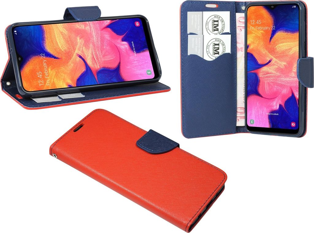 cofi1453 Buch Tasche "Fancy" kompatibel mit SAMSUNG GALAXY A10 (A105F) Handy Hülle Etui Brieftasche Schutzhülle mit Standfunktion, Kartenfach R...