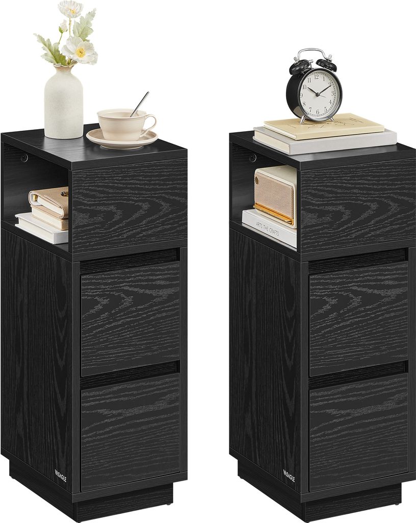 VASAGLE Nachttisch 2er Set, schmal, Beistelltisch mit 2 Produktbild 