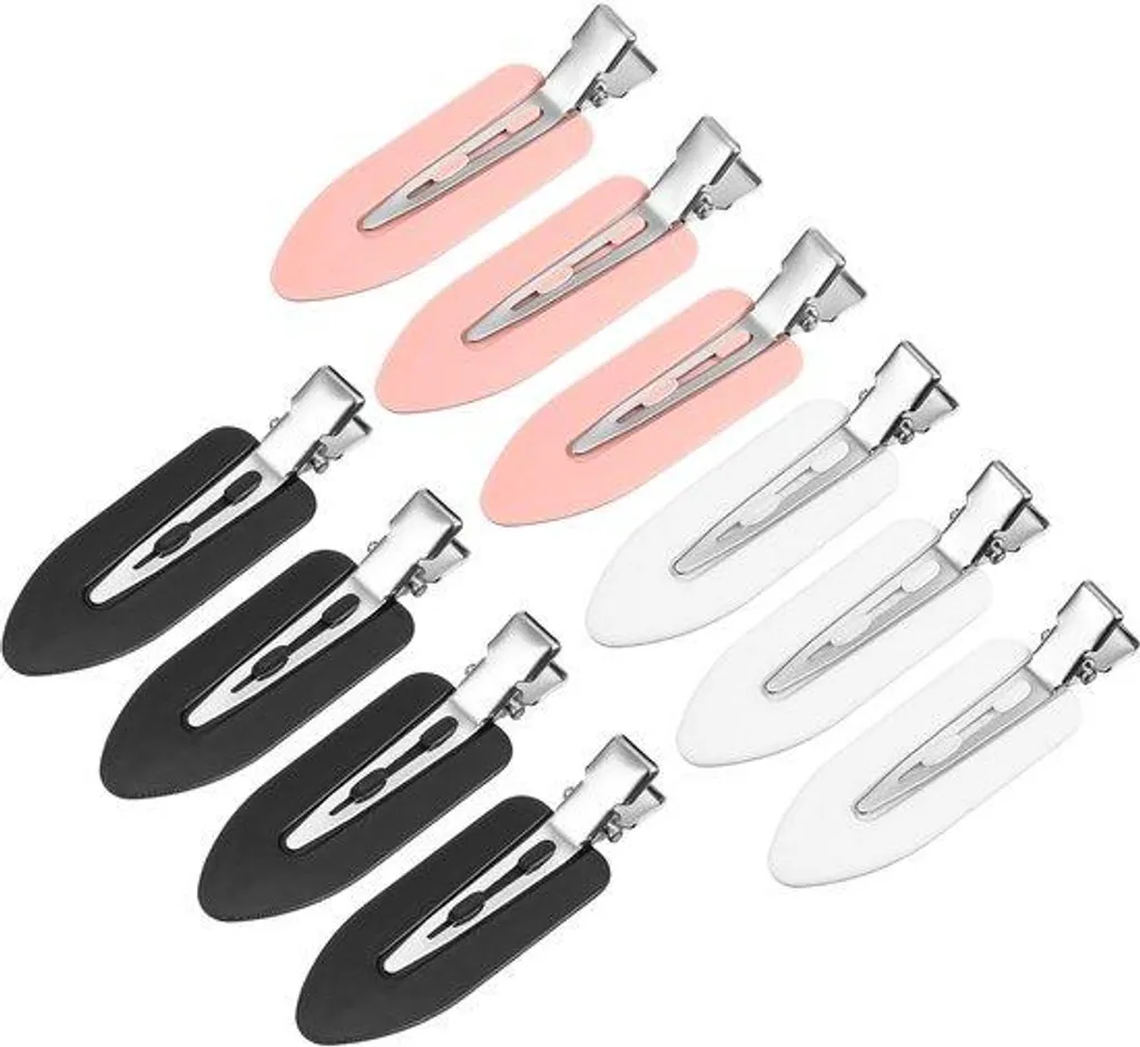 Lot de 10 barrettes sans plis blanches noires et roses pour cheveux