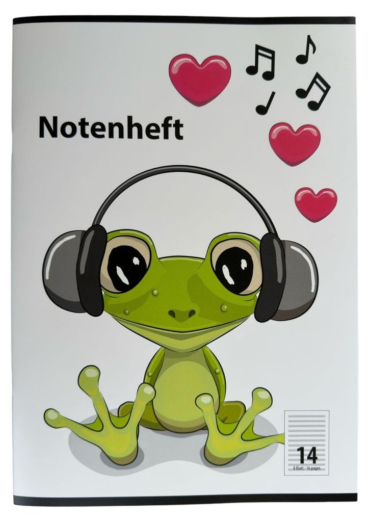 ADINA Notenheft A4 hoch Lineatur 14 8 Blatt Produktbild 