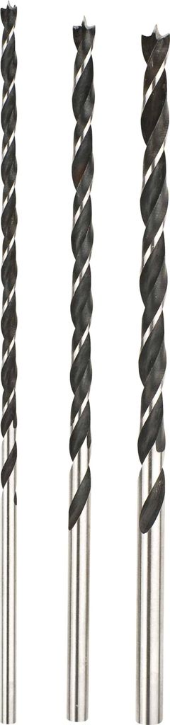 kwb 3-tlg. Holzbohrer-Set lang - 6 mm, 8 mm, 10 mm - Extra lange Bohrer für präzise Bohrungen in Holzbalken - CV-Stahl, Industriequalität
