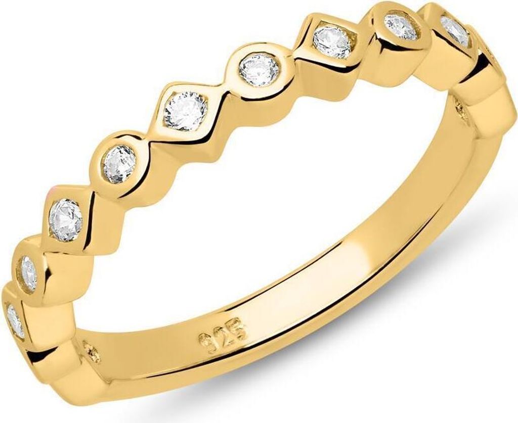 JEWLIX Ring 925er Silber gold Zirkonia SR0421 Produktbild 
