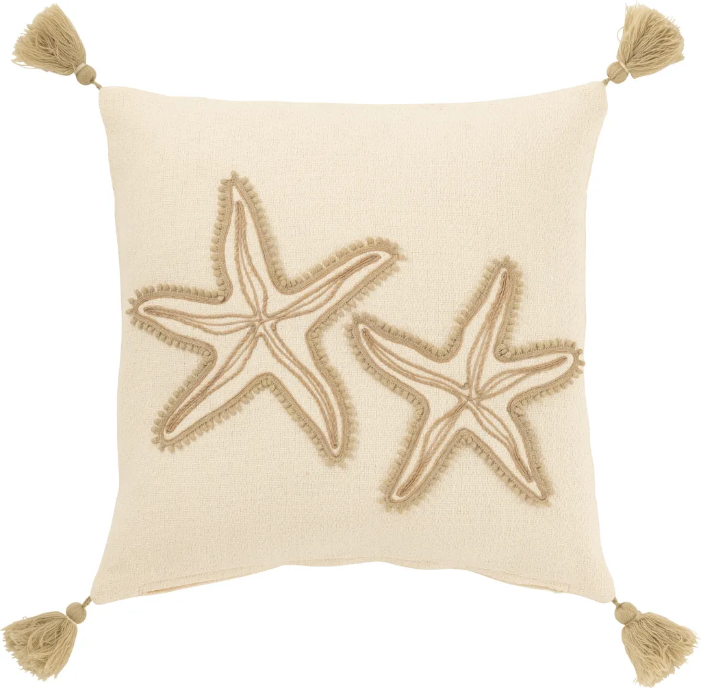 Coussin Étoiles de mer J-Line Coton : redonnez vie à votre canapé terne