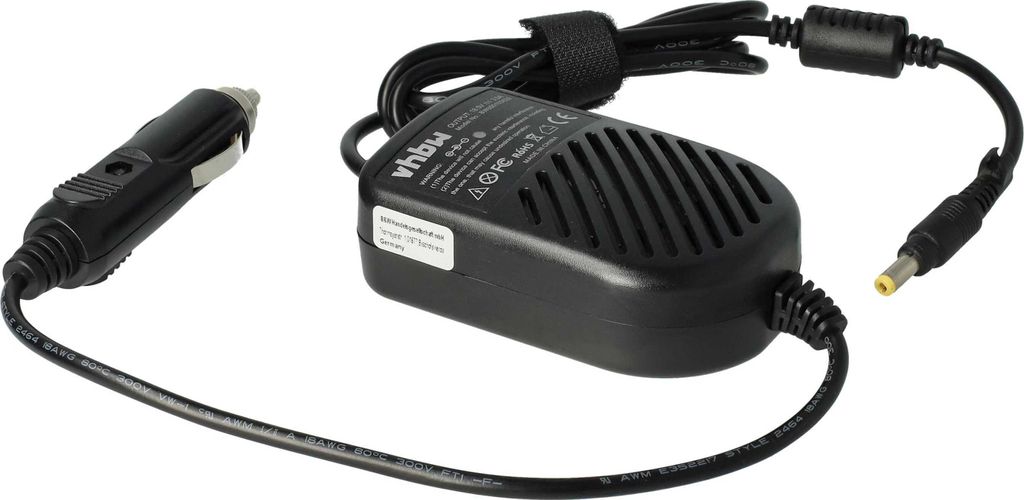 vhbw KFZ-Ladekabel kompatibel mit Compaq Presario 2820AP, 2818AP, 2815SP, 2815LA, 2816AP, 2817AR, 2816EA Notebook - 12V Ladegerät Schwarz 3,5 A