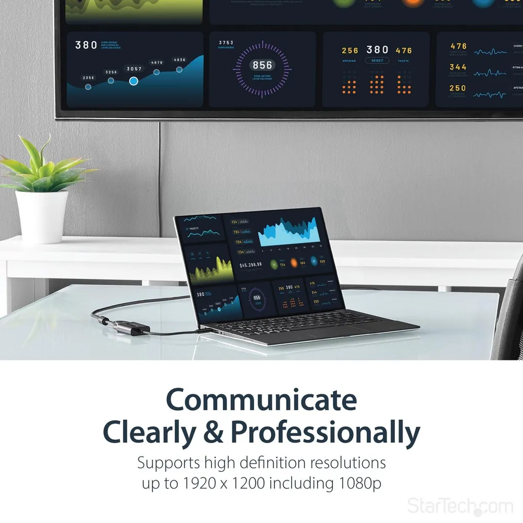 Adaptateur Vidéo USB-C vers VGA Haute Résolution pour Moniteur Externe - 10
