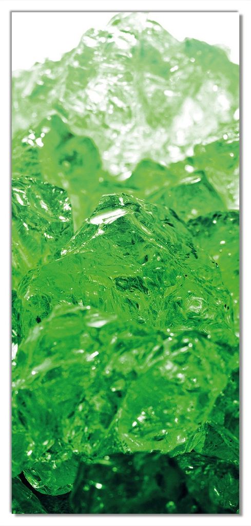 Wallario selbstklebende Türtapete 93 x 205 cm mit Schutzlaminat - Leuchtendes Eis in grün