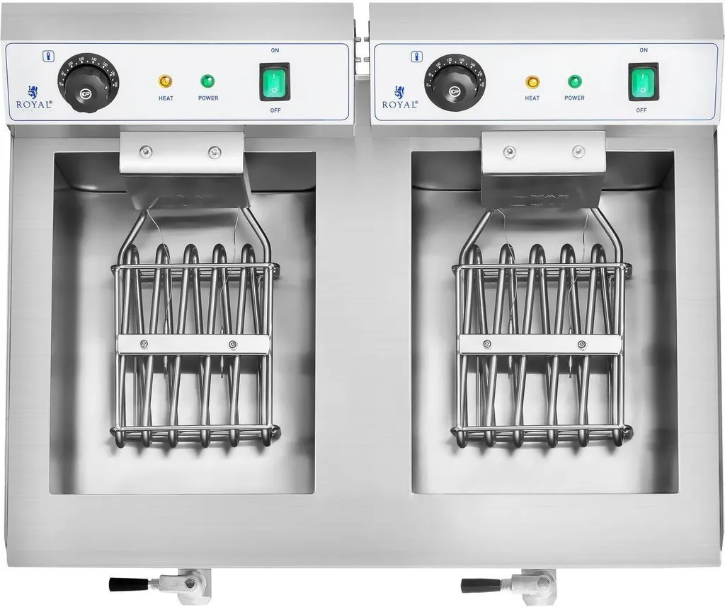 Friteuse professionnelle double 2 x 16 litres inox pour restauration
