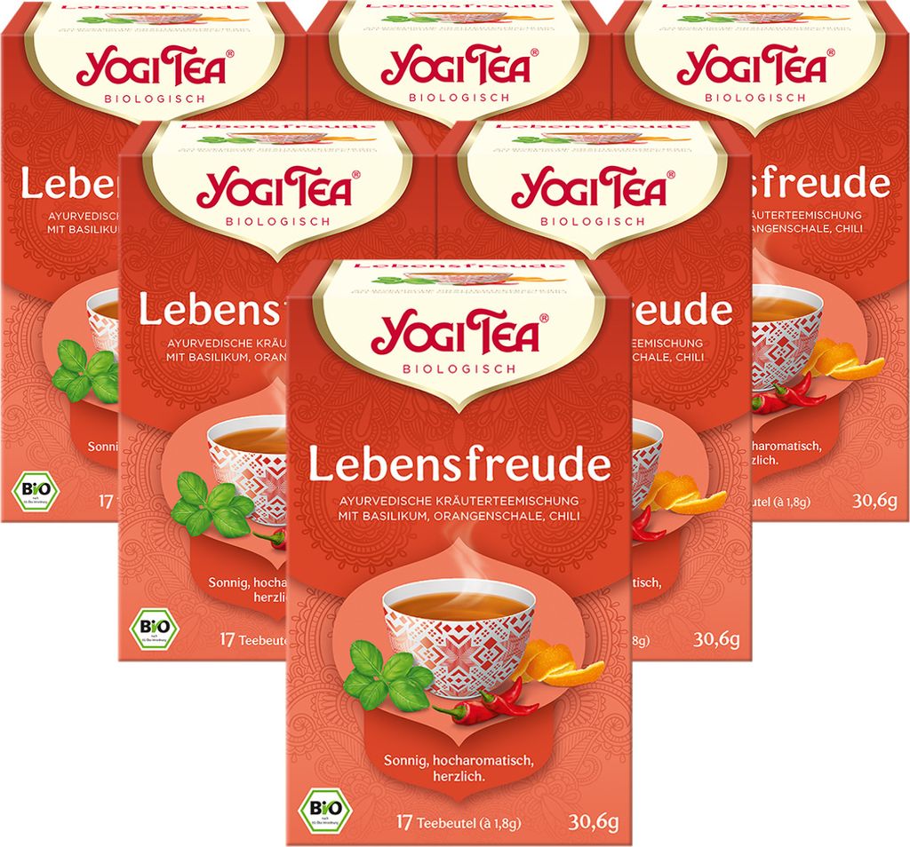 6 x YOGI TEA Lebensfreude | 6 x 30,6g