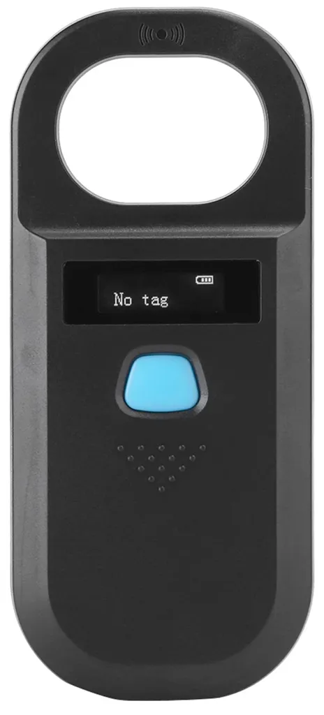 Lecteur de puces pour animaux - Scanner portable OLED haute précision noir