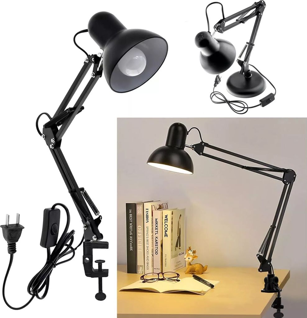 LED-Schreibtischlampe mit Schwenkarm,verstellbare Architekten-Arbeitslampe,klassische Schreibtischlampe mit Klemmen,Schreibtischlampen für Zuhause