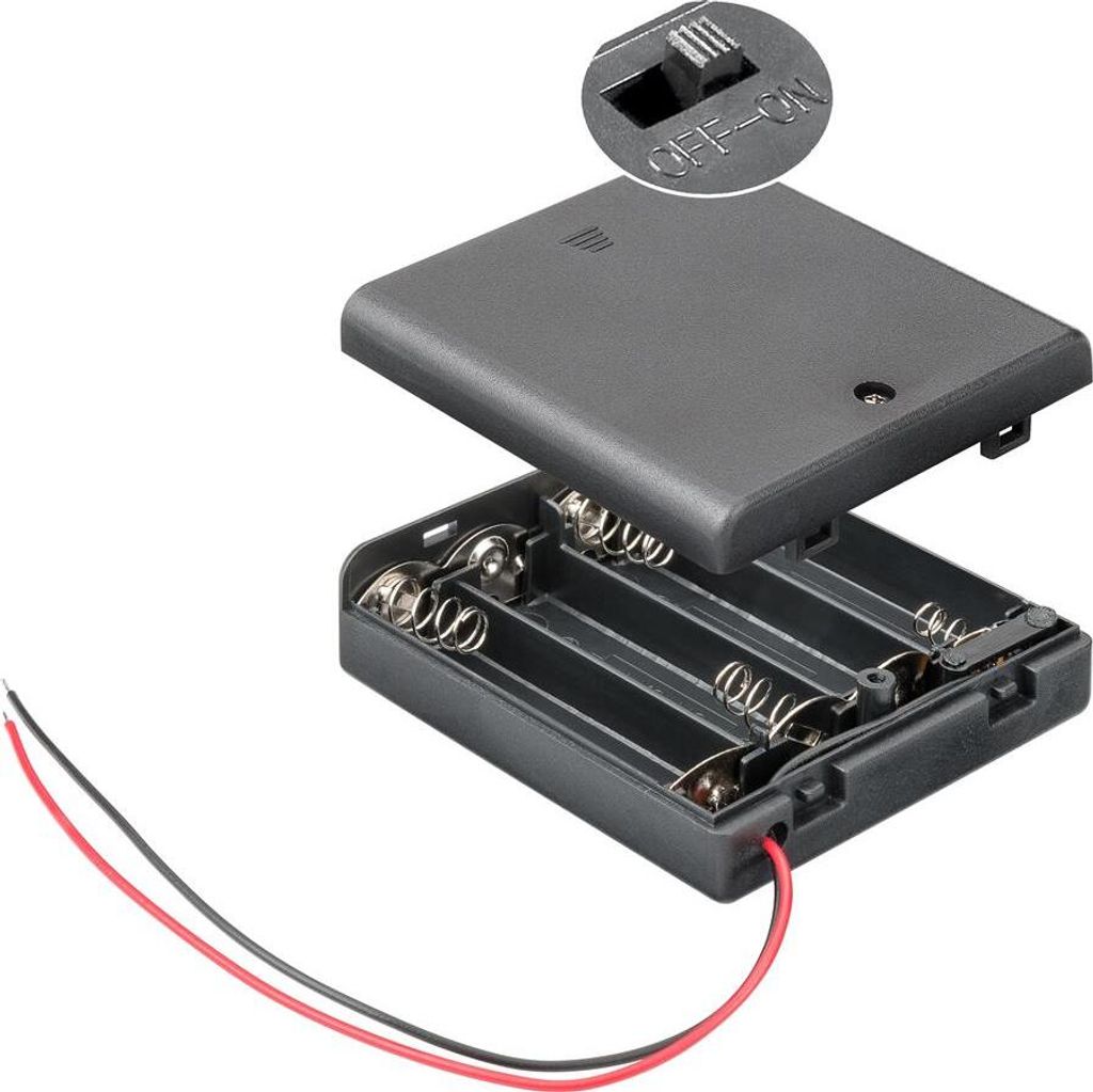 goobay Batteriehalter 4 x AaMignon schaltbar perdere Immagine del prodotto 