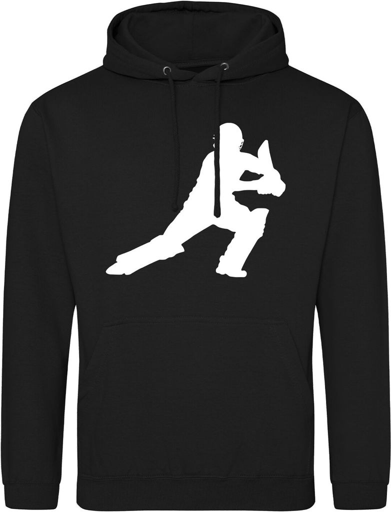 Huuraa Uni Hoodie Cricket Silhouette XL Deep Black Vegan Sweatshirt Geschenkidee
