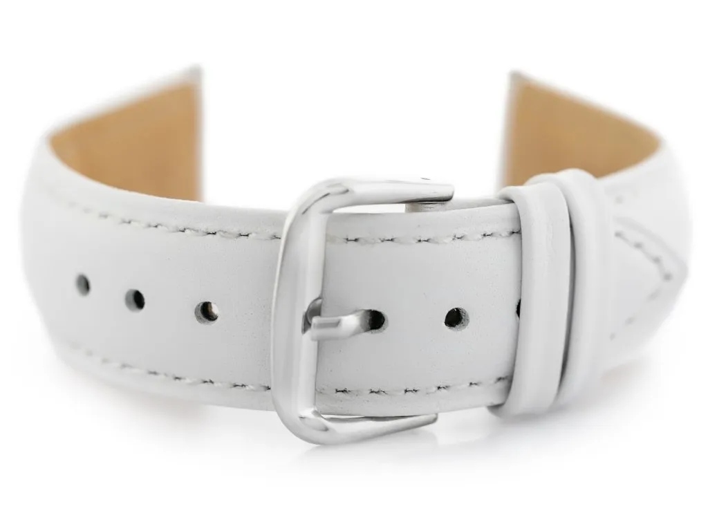 Cinturino Orologio W94 Bianco 20mm - Pelle Vera, Prezzo Onesto
