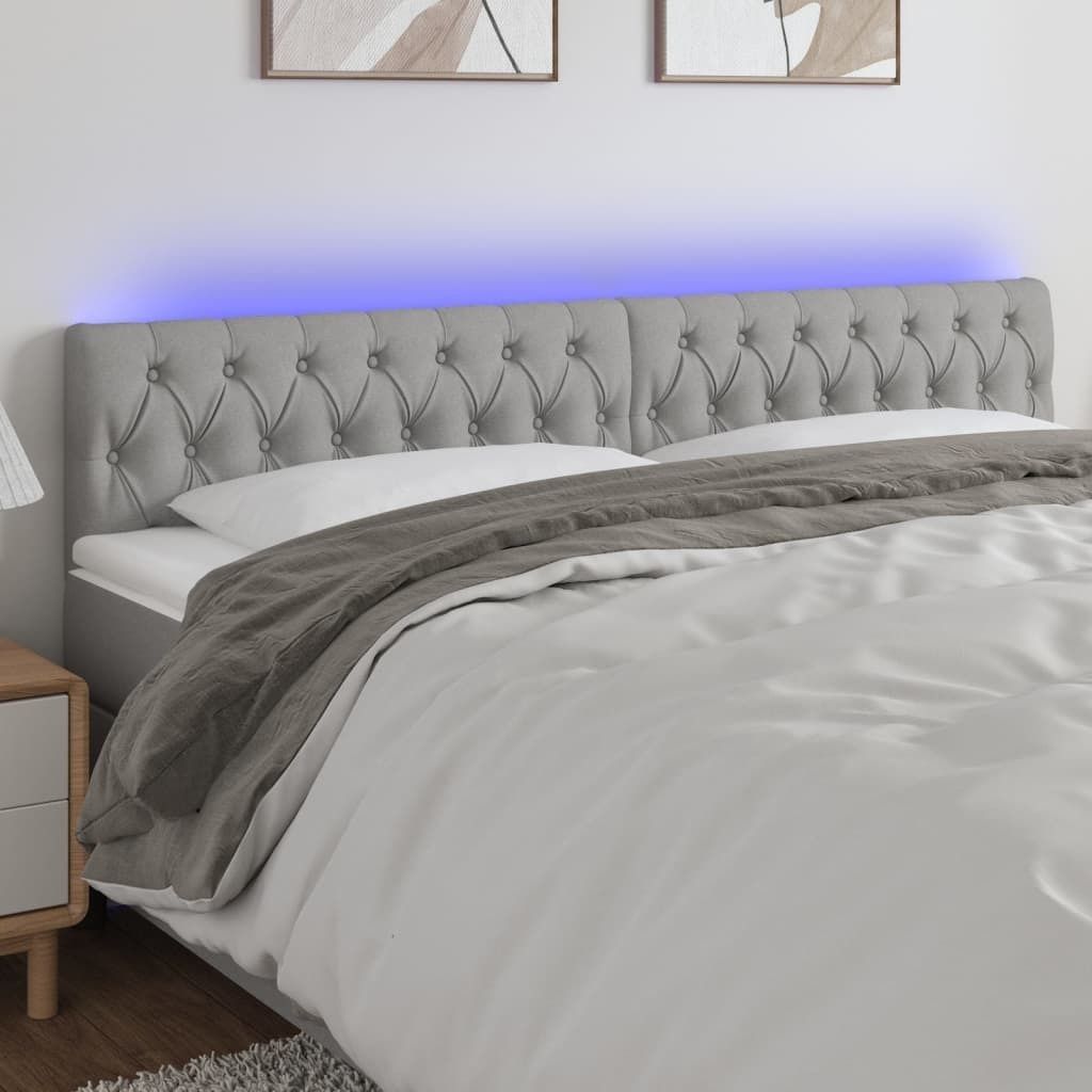 2025 cloris LED Kopfteil Hellgrau 200x7x78/88 cm Stoff - Kopfteile Sale2152019 2parcel