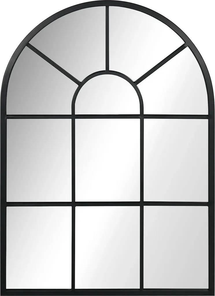 Miroir verrière industriel 50 x 70 cm pour agrandir votre salon noir