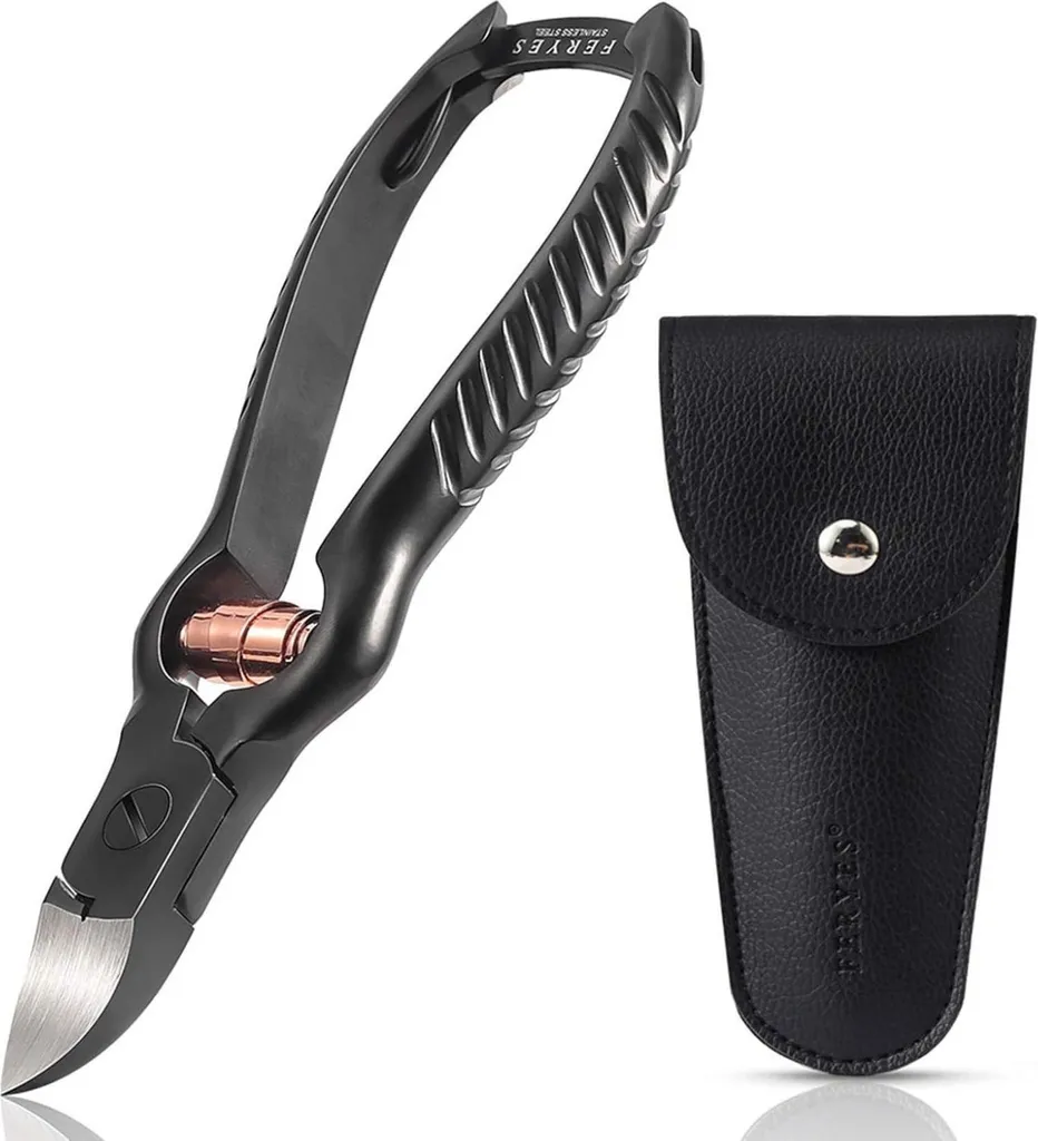 Pince à ongles de pieds FERYES en acier inoxydable 14cm avec son étui