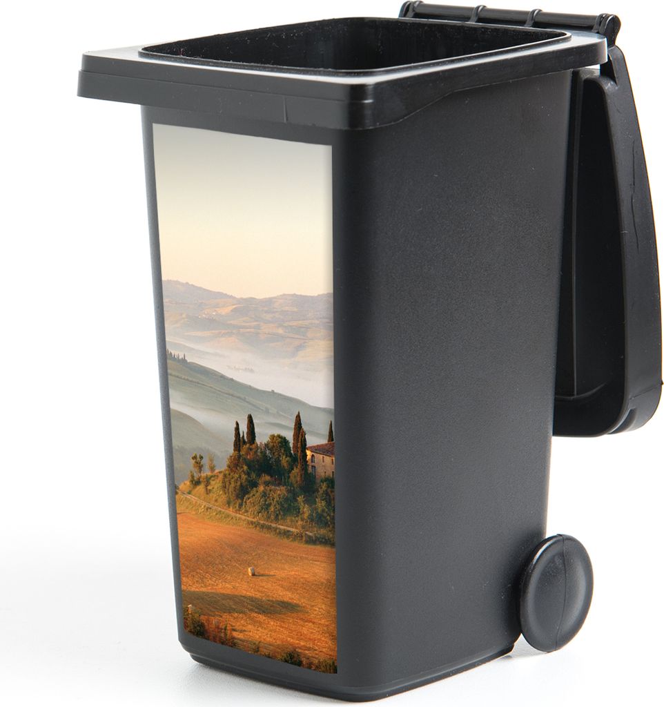 MuchoWow Mülltonnenaufkleber Toskana - Landschaft - Bauernhaus 38x80 cm - Behälteraufkleber - Mülleimer-Aufkleber - Container-Aufkleber