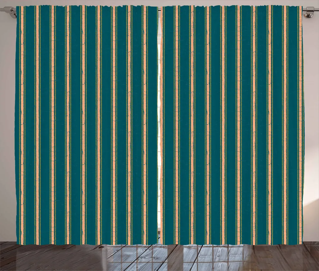 Tenda Rustica Design Geometrico ABAKUHAUS Verde Acqua Giallo 280x245