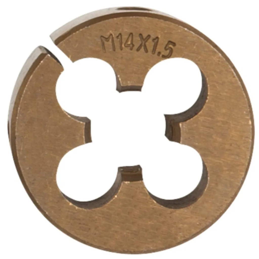 Filière de Précision M14x1,50 en Acier HSS TIN pour Filetage de Tiges