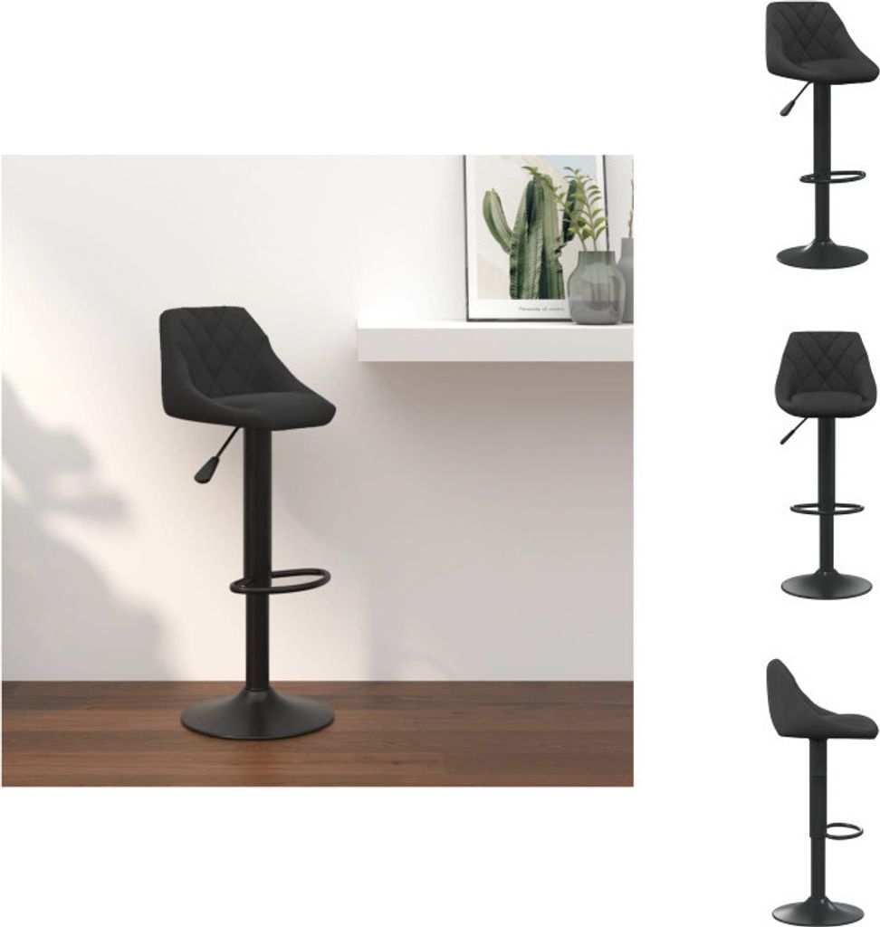 vidaXL Barhocker Schwarz Samt - Barhocker
