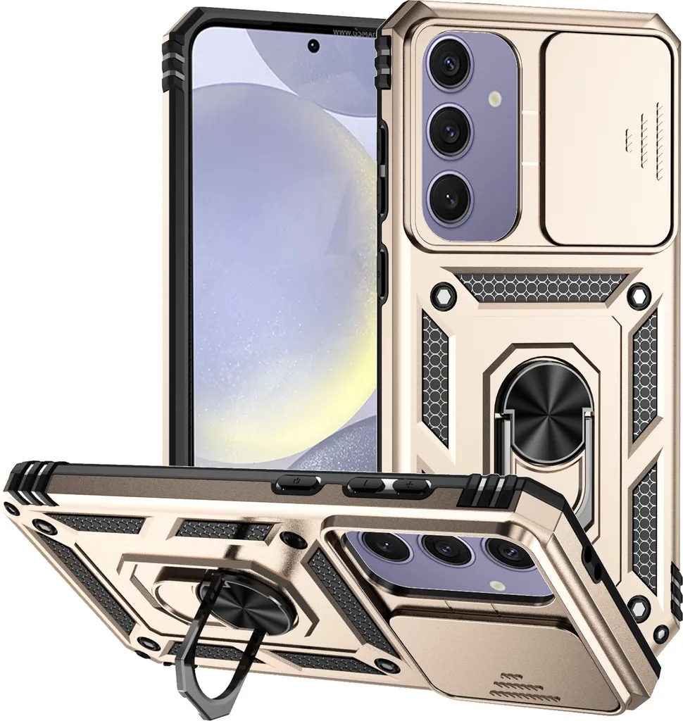 Cover Armor Samsung Galaxy S24 FE Oro: Shockproof con Ring Holder