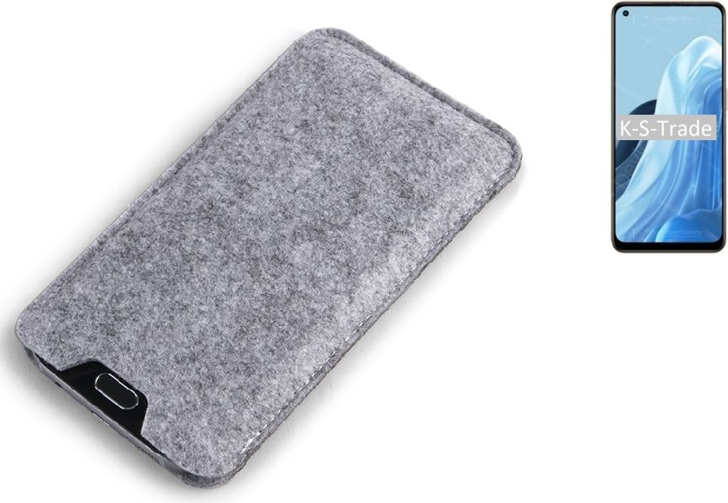 K-S-Trade Filz Handyhülle kompatibel mit Oppo F21 Pro 4G Schutzhülle Filztasche Filz Tasche Case Sleeve Handy Hülle Filzhülle grau