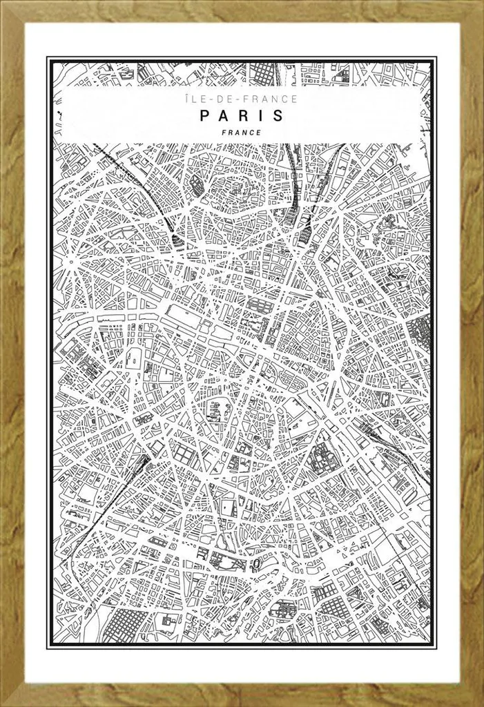 Arredamento Moderno: Poster Parigi Vettore + Cornice Shinsuke Oak MDF