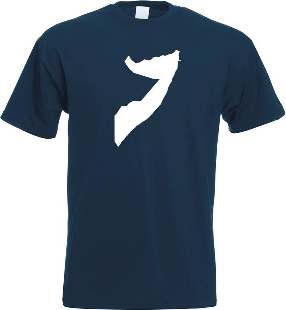 Kiwistar - T-Shirt - Navy - Somalia Umriss Kontur Herren Funshirt Bedruckt Design Sprüche Spruch Motive - mit Motiv Bedruckt - Funshirt Design - S...