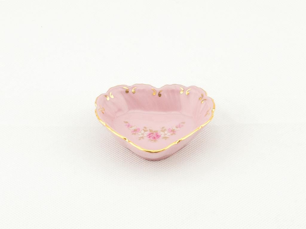 Herzschale 7 cm, Felicie, rosa Porzellan, Blumen, Leander Produktbild 