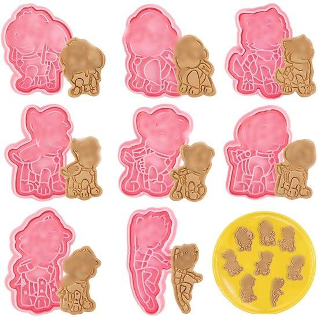 Kinder-Keksschaber-Set, 8-teilig, 3D, für Weihnachten
