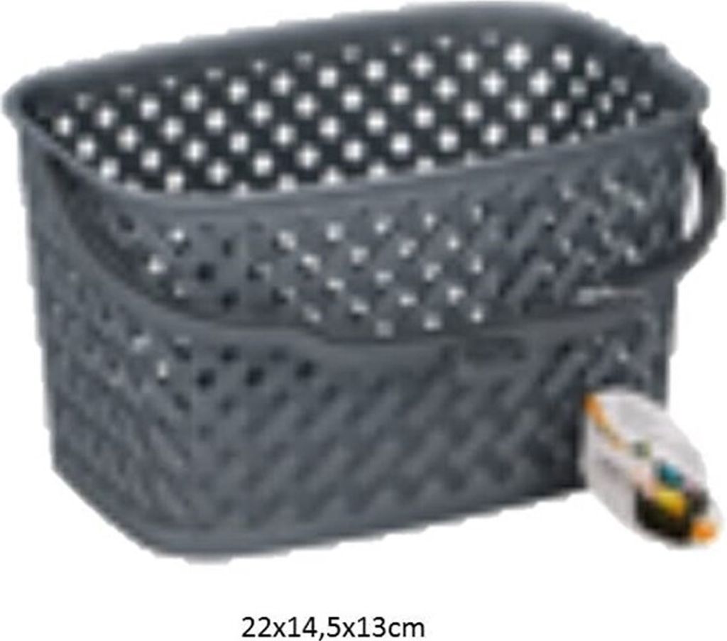 Korb mit Henkel grau 22x14,5x13cm