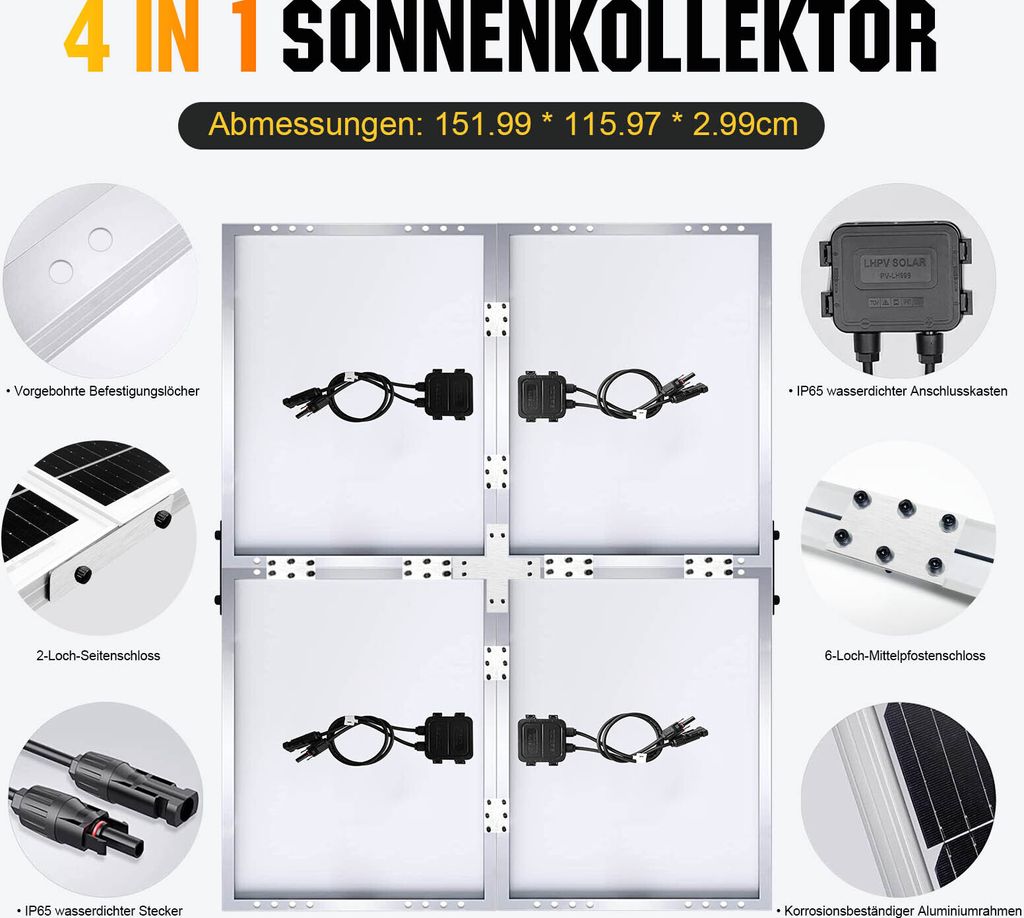 Solarpanel Kit 400W 18V Monokristallin mit 40A Ladegerät Produktbild 4
