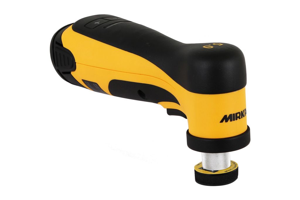 MIRKA Akku Blütenschleifer Akku AROS-B 150NV Ø 32 mm 5,0 mm Hub, Quick Lock-Gewinde, 4.000 - 8.000 UPM, inkl. 2 Quick-Lock Schleifteller (hart + ...