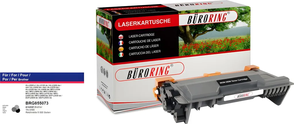 Cartouche de Toner Laser Noir TN-3480 pour Imprimante Brother Pro