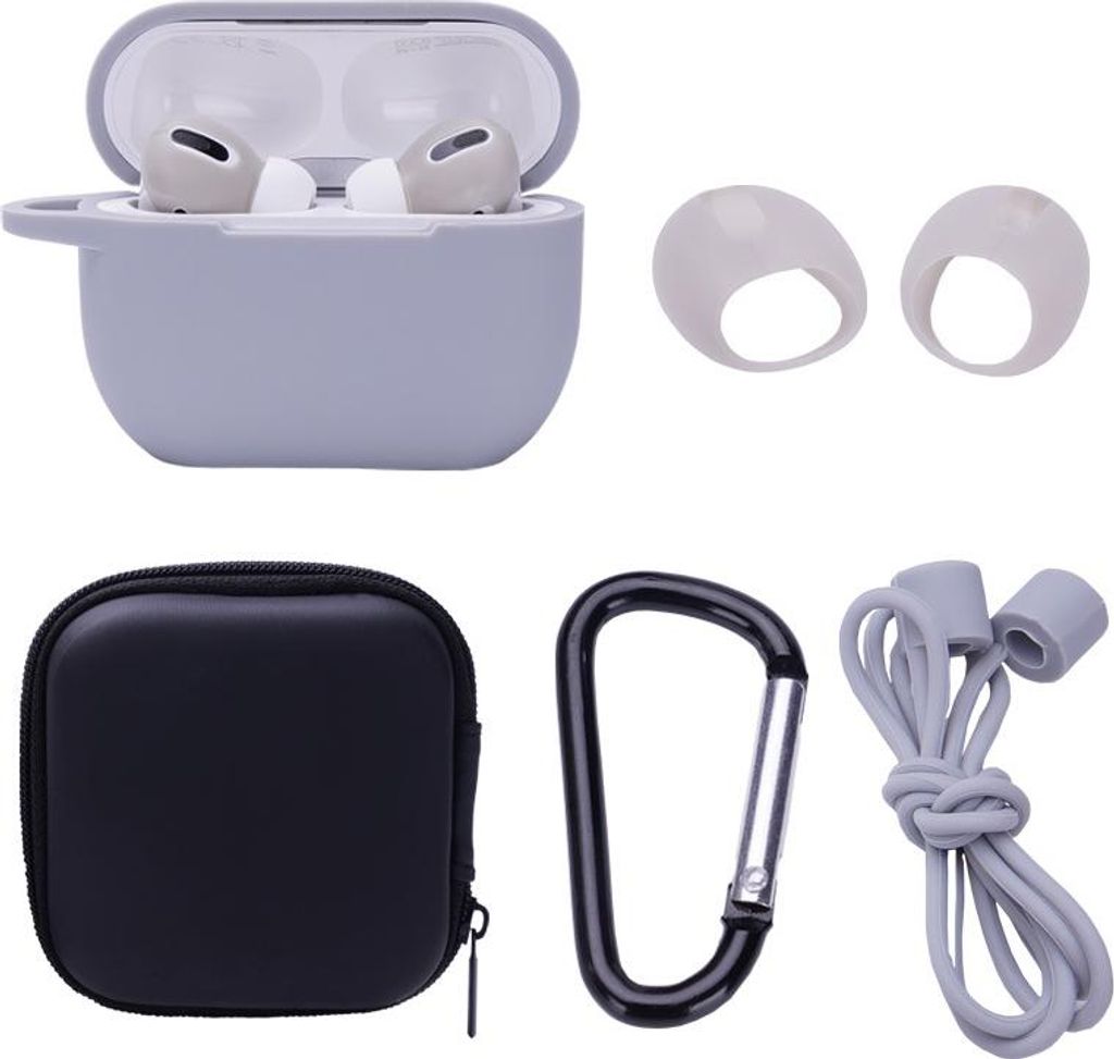 INF Schutzhülle für AirPods Pro Kabellose Bluetooth-Ohrhörer Grau