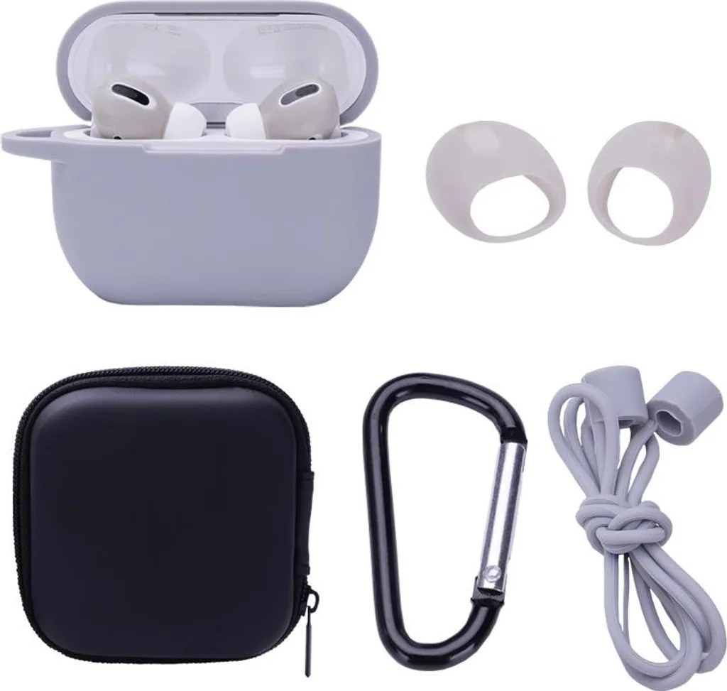 Kit INF AirPods Pro Grigio - Custodia Protettiva Design Moderno e Grip
