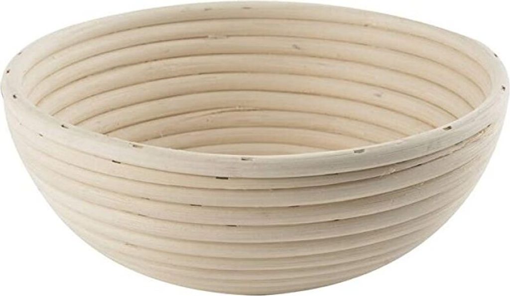 Gärkörbchen rund, ø 25 cm, Höhe 8,5 cm Körbchen für Brot und Teig Gärschale aus Rattan (1000g Teig)