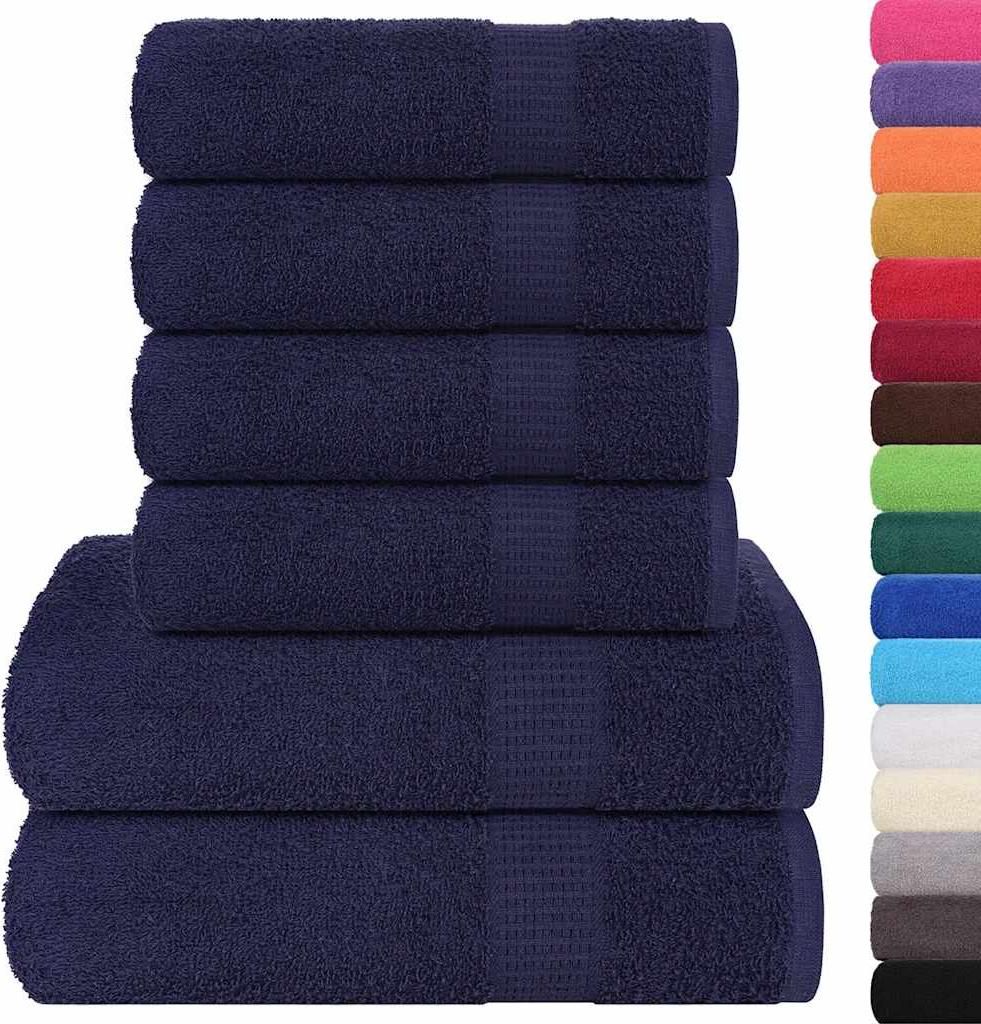 vidaXL 6-tlg. Handtuch-Set FROGN Marineblau 360 g/m²