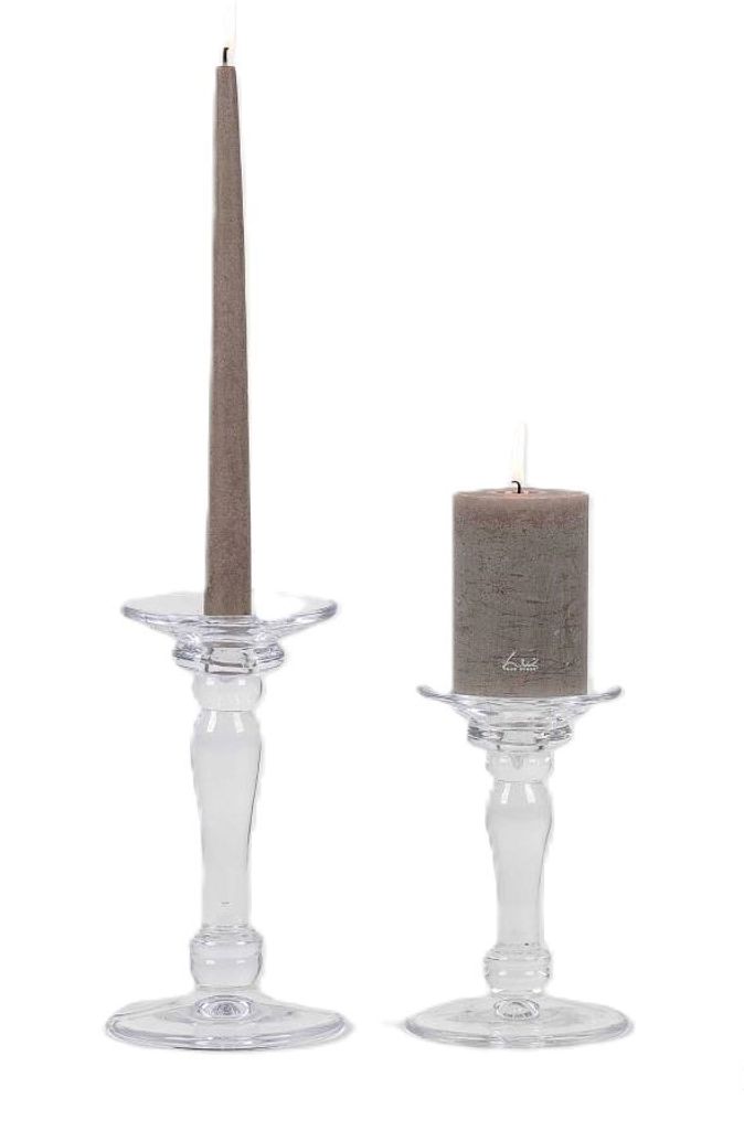 Rasteli - Kerzenständer - New Semplice - Glas - Glaskerzenständer für Tischkerze, Kugelkerze oder Kerze - Ø11,5xH17,5cm - ohne Kerze - pro Stück