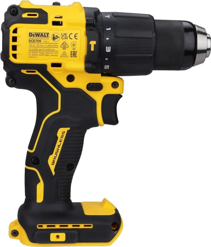 Perceuse Visseuse DEWALT DCD709N-XJ Compacte avec Mandrin Sans Clé 13mm - 19