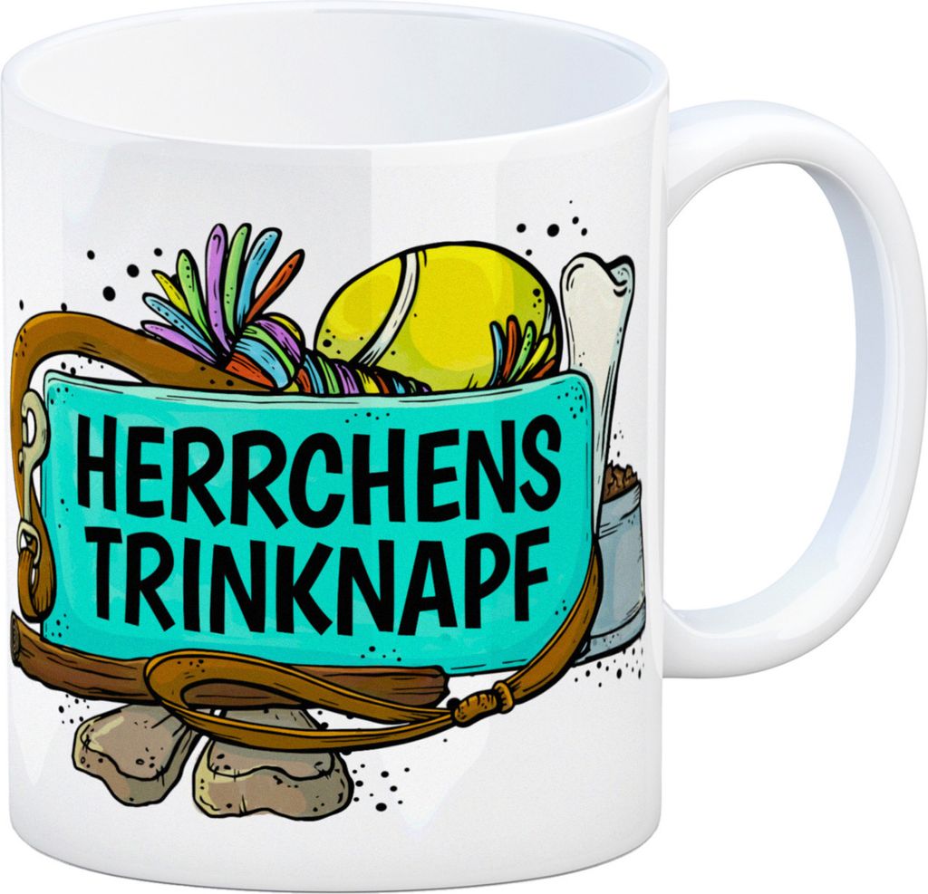 Kaffeebecher mit Spruch: Herrchens Trinknapf Kaffeetasse Tasse