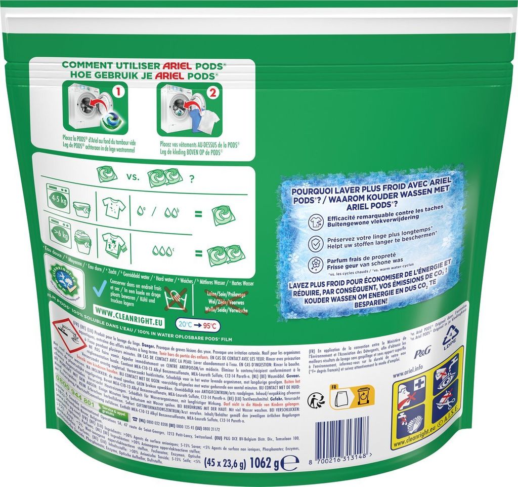 Ariel 4in1 Waschmittelkapseln + aktive Geruchsabwehr – Produktbild 2