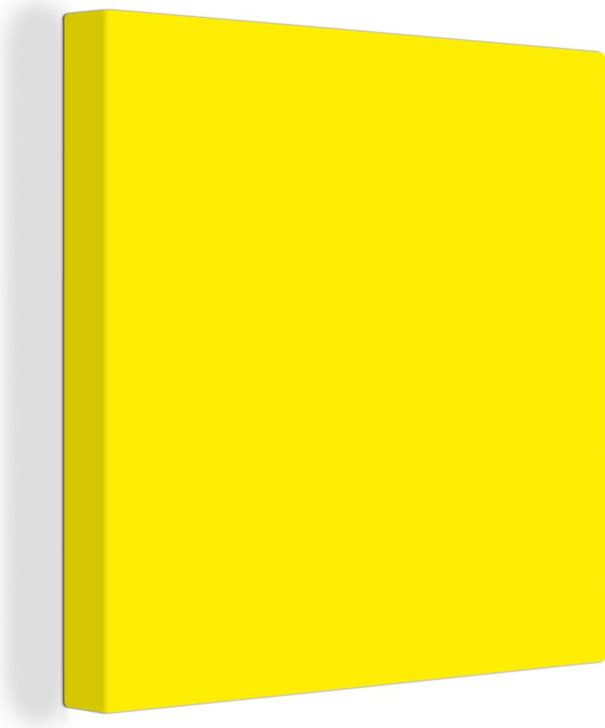 MuchoWow - Leinwandbilder - Gelb - Zitrone - Neon - Farben, Wandbild, Wanddeko Bilder Wohnzimmer, 90x90 cm