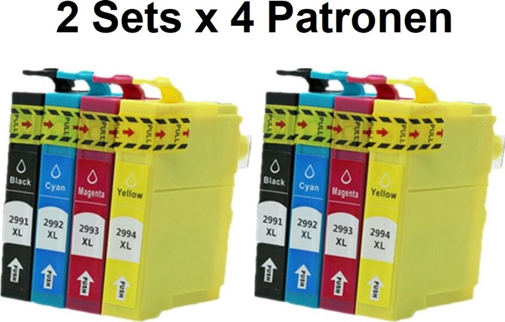 2 sets compatibele inktpatronen T2991, T2992, T2993, T2994, Productafbeelding 