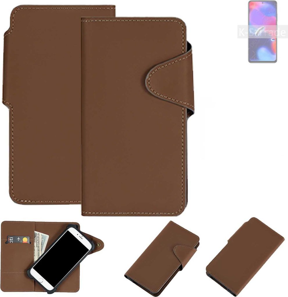 K-S-Trade Schutzhülle Klapphülle Kunstleder für Xiaomi Redmi Note 11 Pro+ India braun Handy Hülle Wallet Case