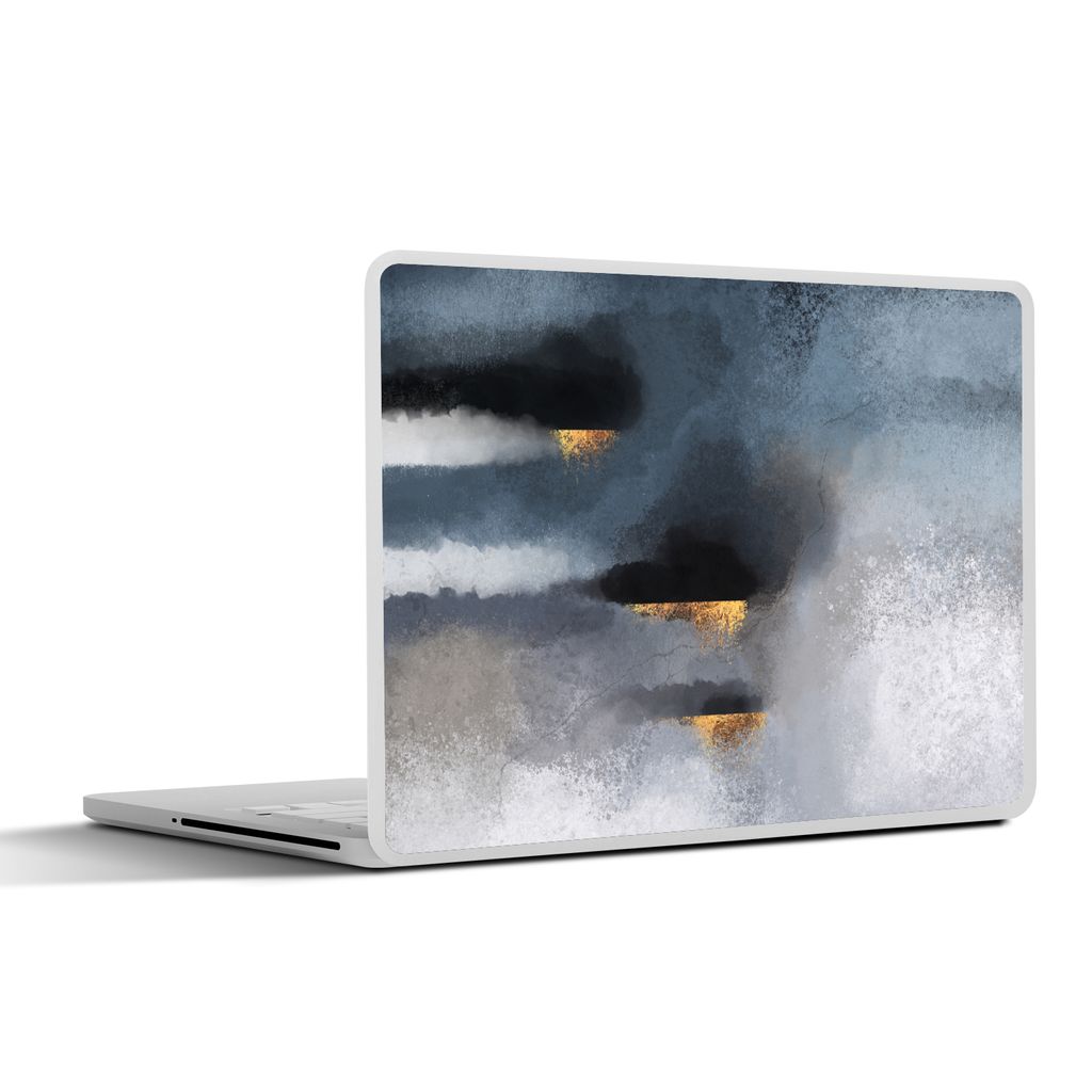 MuchoWow Laptop Aufkleber Sticker Cover Wolken - Gold - Abstrakt 36.5x27.5 cm - Laptop-Sticker